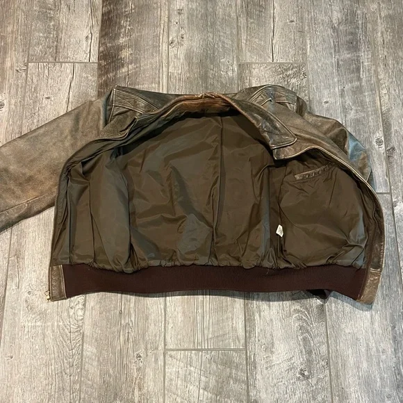 Banana Republic Distressed Leather Bomber Jacket - Picture 6 of 13